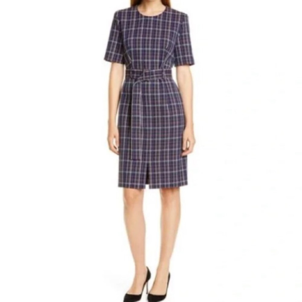 Hugo Boss plaid shortsleeved dress.
